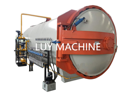 Skala besar 4.5m Autoclave Peralatan Sterilisasi Dalam pengolahan serat karbor Kontrol PLC