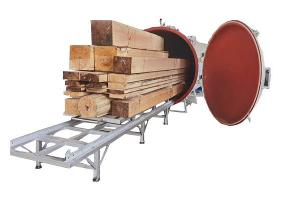 Manual Open Door Kiln Peralatan Pengeringan Chip Kayu 380V 3 Fase 50Hz Disesuaikan