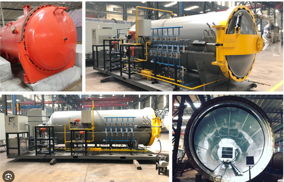 220V Autoclave Komposit Pemanasan Listrik Untuk Vulkanization Karet Diameter 600-5000mm