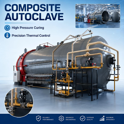 Mesin Autoklaf Horisontal Bersertifikat ISO CE Daya 10Kw-700Kw untuk Bahan Isolasi Konstruksi Menyembuhkan Penyegelan Tinggi