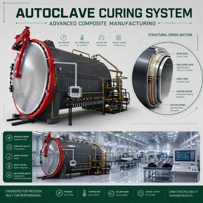 SGS Certified 1.5x4.5m Uniform Heating Rubber Curing Autoclave untuk Silicone Gasket Seals Pengolahan Industri