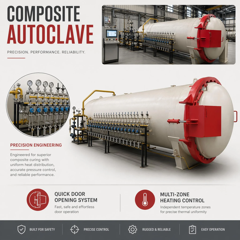 Autoclave Cetak Panas Bersertifikat CE Digunakan dalam Produksi Serat Kaca FRP Peredaran Panas Sederhana Anti korosi Pengeringan Industri