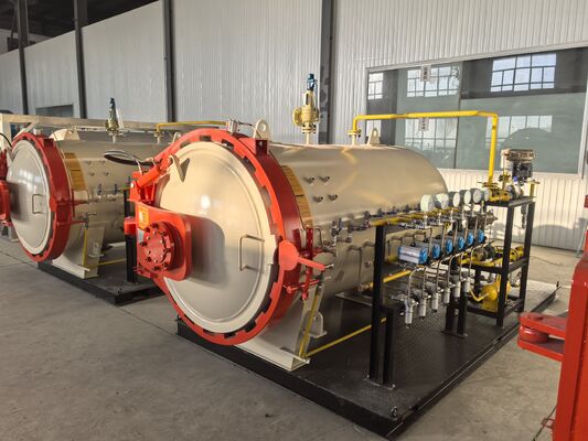 Industri Elektronik Bidang Hidraulik Pintu Terbuka Otoklav Bahan Serat Kaca untuk Produksi Produk Komposit