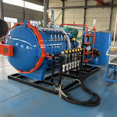 CE bersertifikat Vertikal Hot Press Autoclave Engine Baja tahan karat Barang olahraga bekas Komposit membentuk Pemanasan cepat Menghemat energi